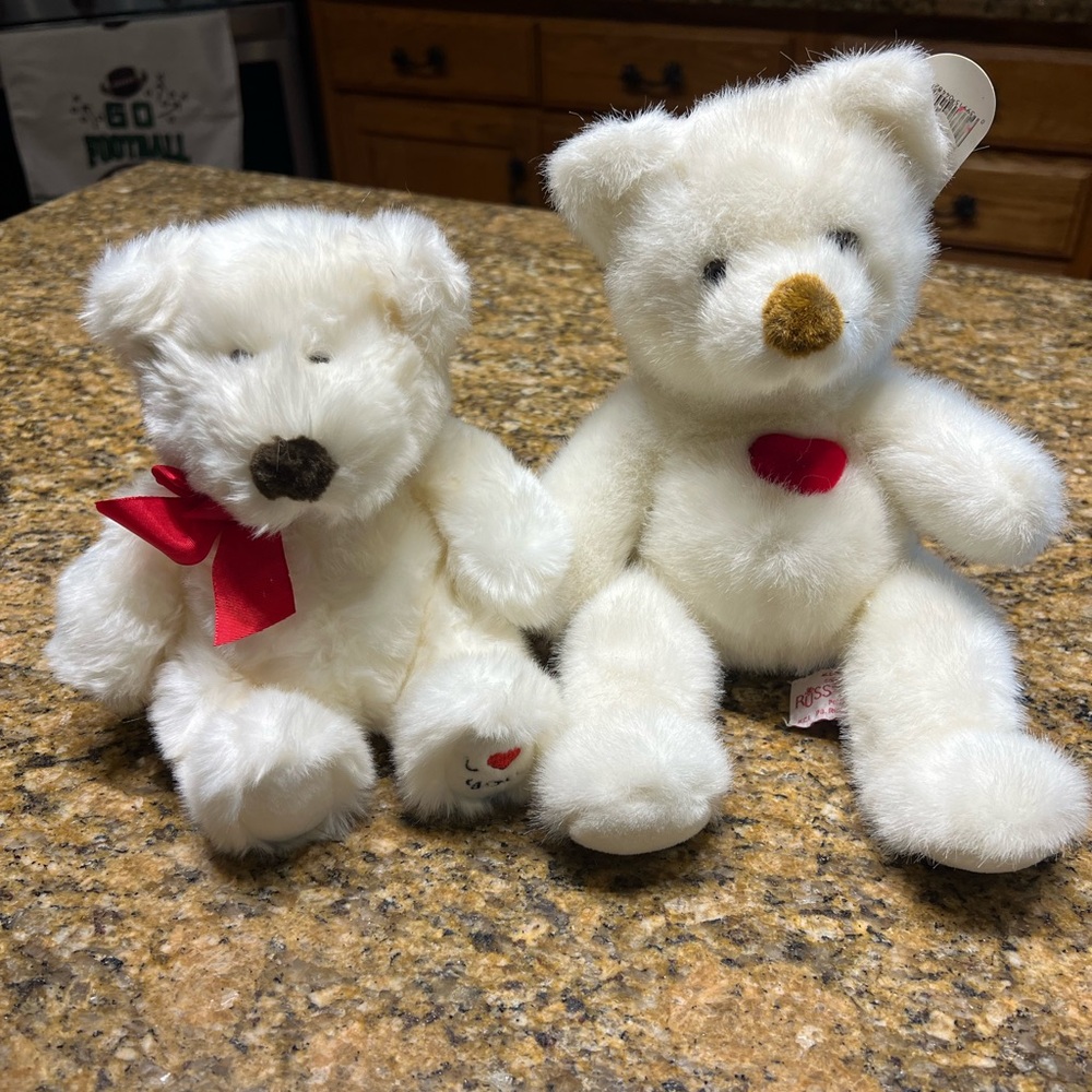 Russ Vintage Bianca and heartstrings  Teddy Bears with Red Accents